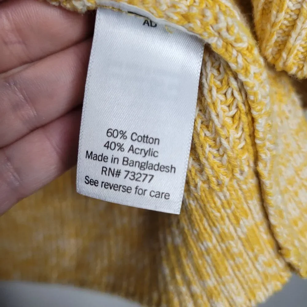 Croft and Barrow yellow knit button front grandpa fisherman sweater size xl
